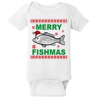 Merry Fishmas Ugly Christmas Baby Bodysuit