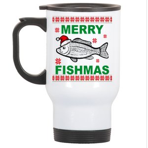 Merry Fishmas Ugly Christmas Stainless Steel Travel Mug