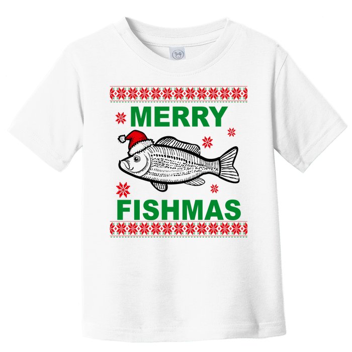 Merry Fishmas Ugly Christmas Toddler T-Shirt