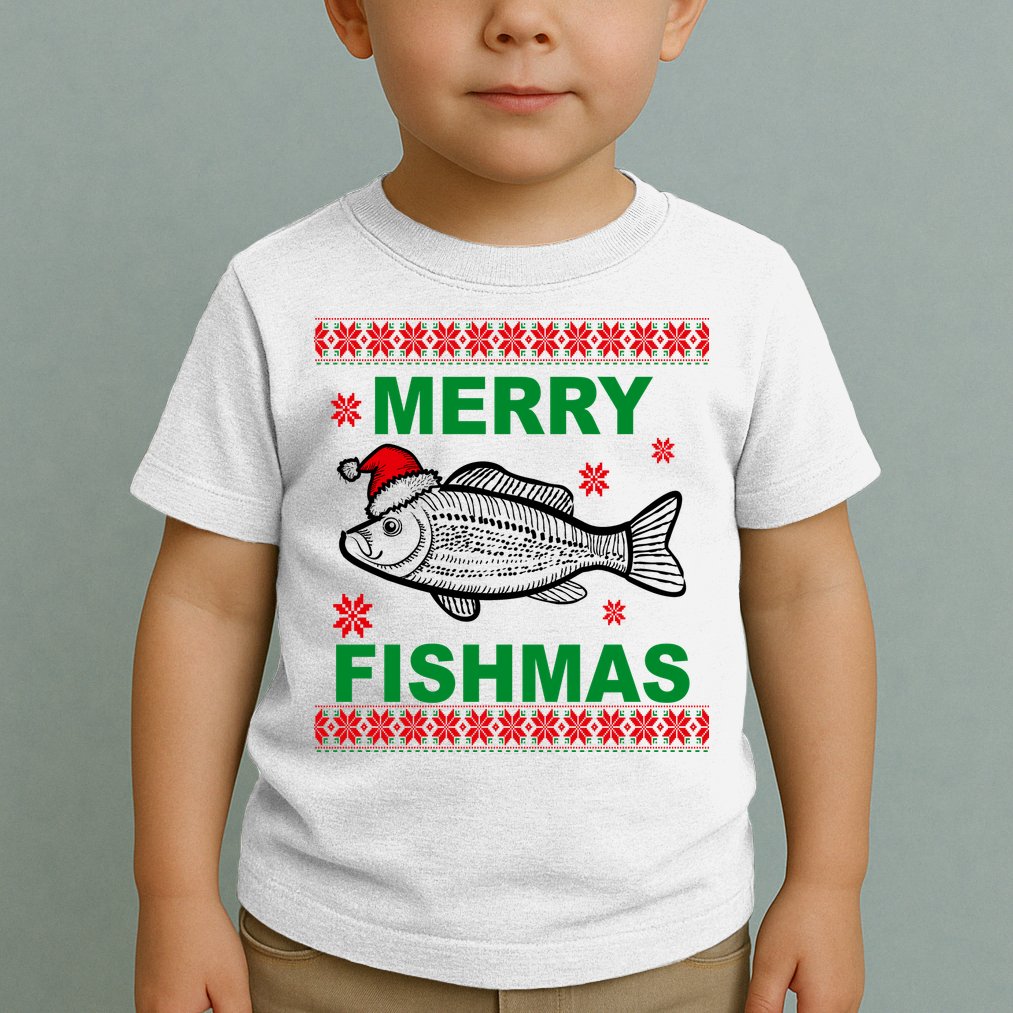 Merry Fishmas Ugly Christmas Toddler T-Shirt