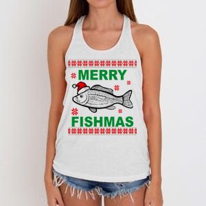 Merry Fishmas Ugly Christmas Women's Knotted Racerback Tank