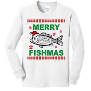 Merry Fishmas Ugly Christmas Kids Long Sleeve Shirt