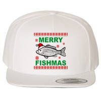 Merry Fishmas Ugly Christmas Wool Snapback Cap