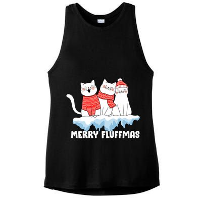 Merry Fluffmas Christmas Ladies PosiCharge Tri-Blend Wicking Tank