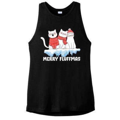 Merry Fluffmas Christmas Ladies PosiCharge Tri-Blend Wicking Tank