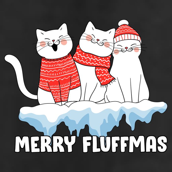 Merry Fluffmas Christmas 7 Panel Mesh Trucker Snapback Hat