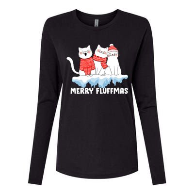 Merry Fluffmas Christmas Womens Cotton Relaxed Long Sleeve T-Shirt