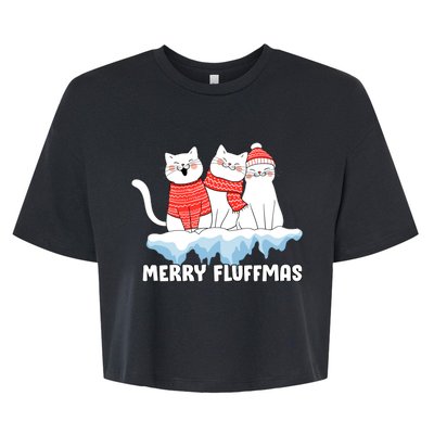 Merry Fluffmas Christmas Bella+Canvas Jersey Crop Tee