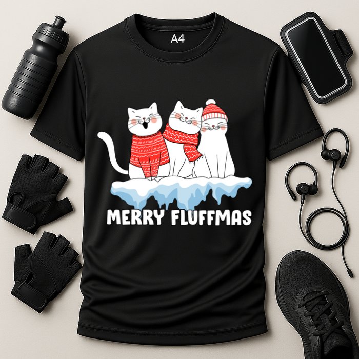 Merry Fluffmas Christmas Cooling Performance Crew T-Shirt