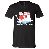 Merry Fluffmas Christmas V-Neck T-Shirt