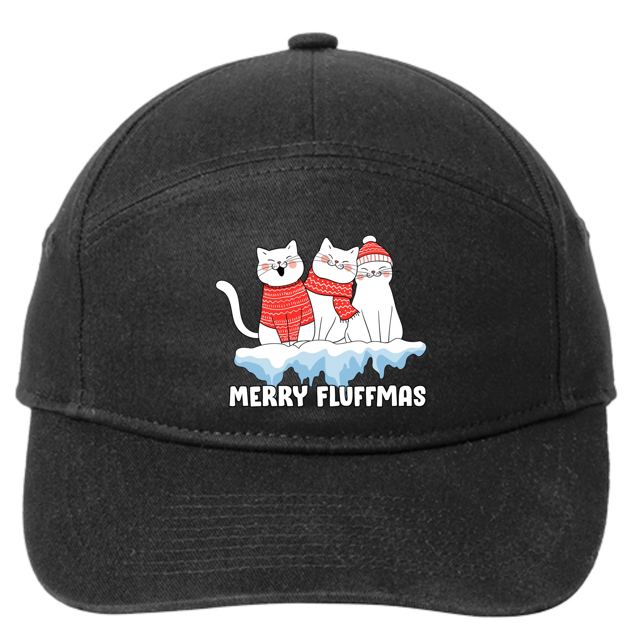 Merry Fluffmas Christmas 7-Panel Snapback Hat