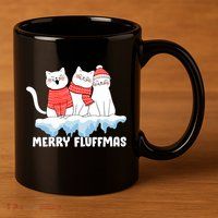 Merry Fluffmas Christmas 11oz C Handle Ceramic Mug