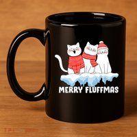 Merry Fluffmas Christmas 11oz C Handle Ceramic Mug