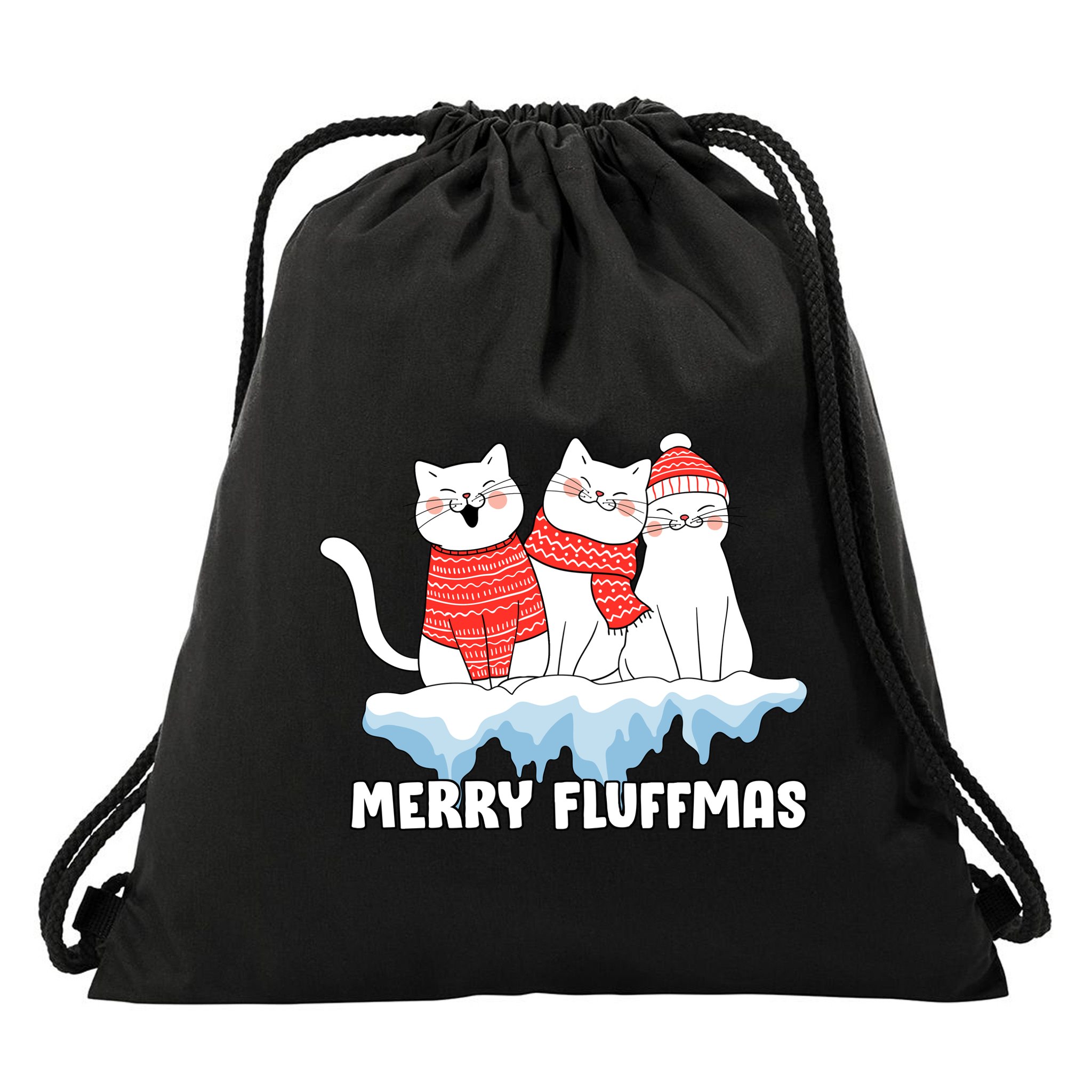 Merry Fluffmas Christmas Drawstring Bag