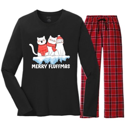 Merry Fluffmas Christmas Women's Long Sleeve Flannel Pajama Set 