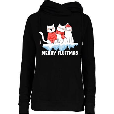 Merry Fluffmas Christmas Womens Funnel Neck Pullover Hood