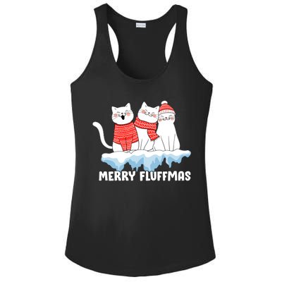 Merry Fluffmas Christmas Ladies PosiCharge Competitor Racerback Tank