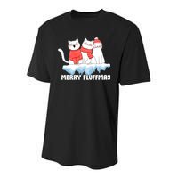 Merry Fluffmas Christmas Youth Performance Sprint T-Shirt