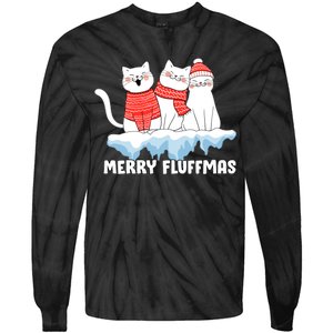 Merry Fluffmas Christmas Tie-Dye Long Sleeve Shirt