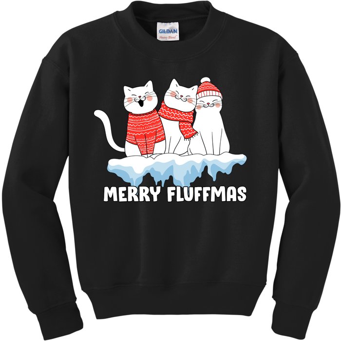 Merry Fluffmas Christmas Kids Sweatshirt