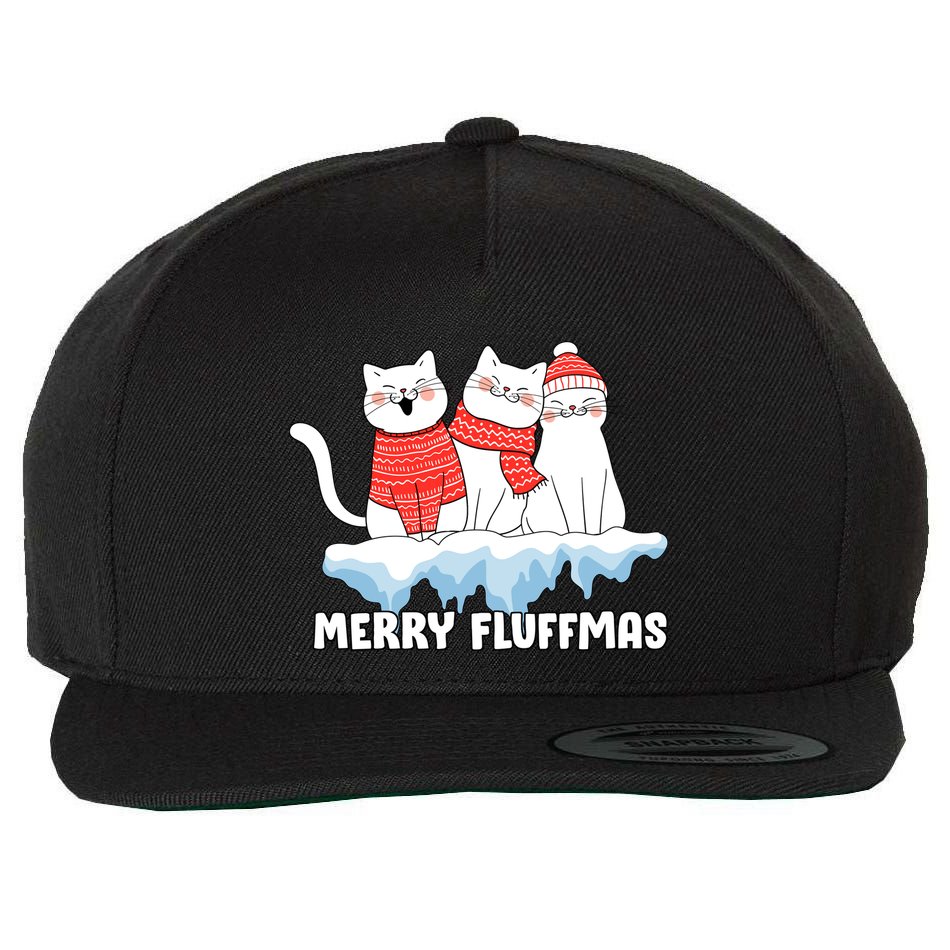 Merry Fluffmas Christmas Wool Snapback Cap