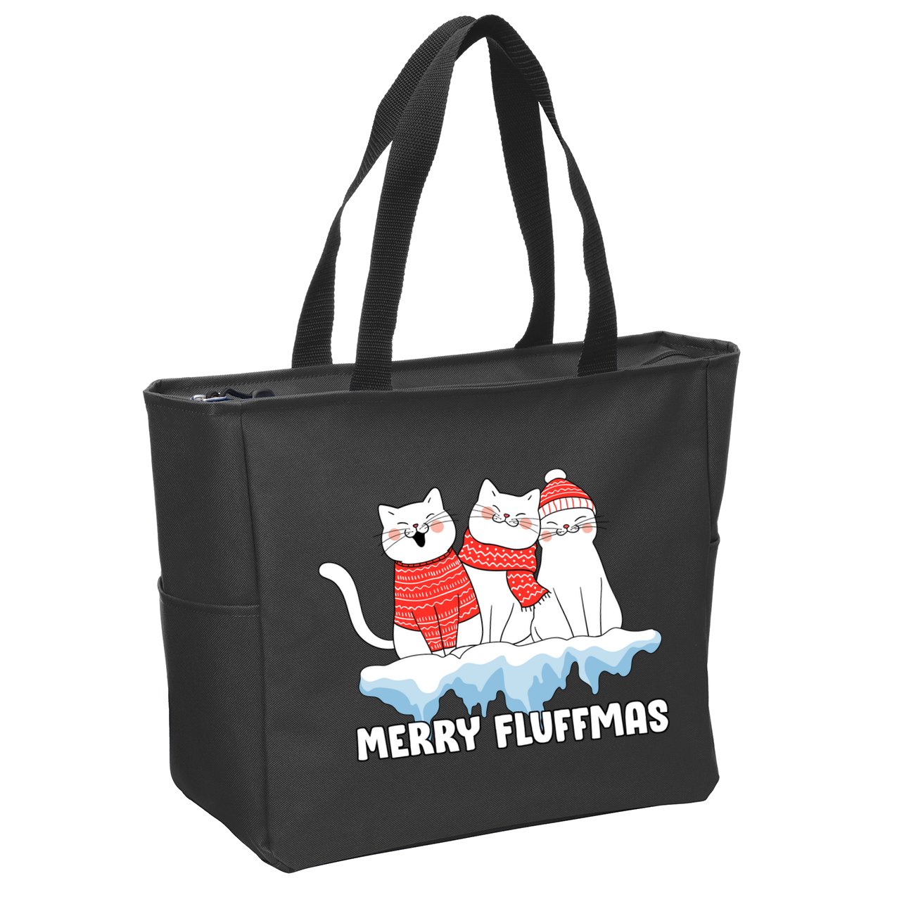 Merry Fluffmas Christmas Zip Tote Bag