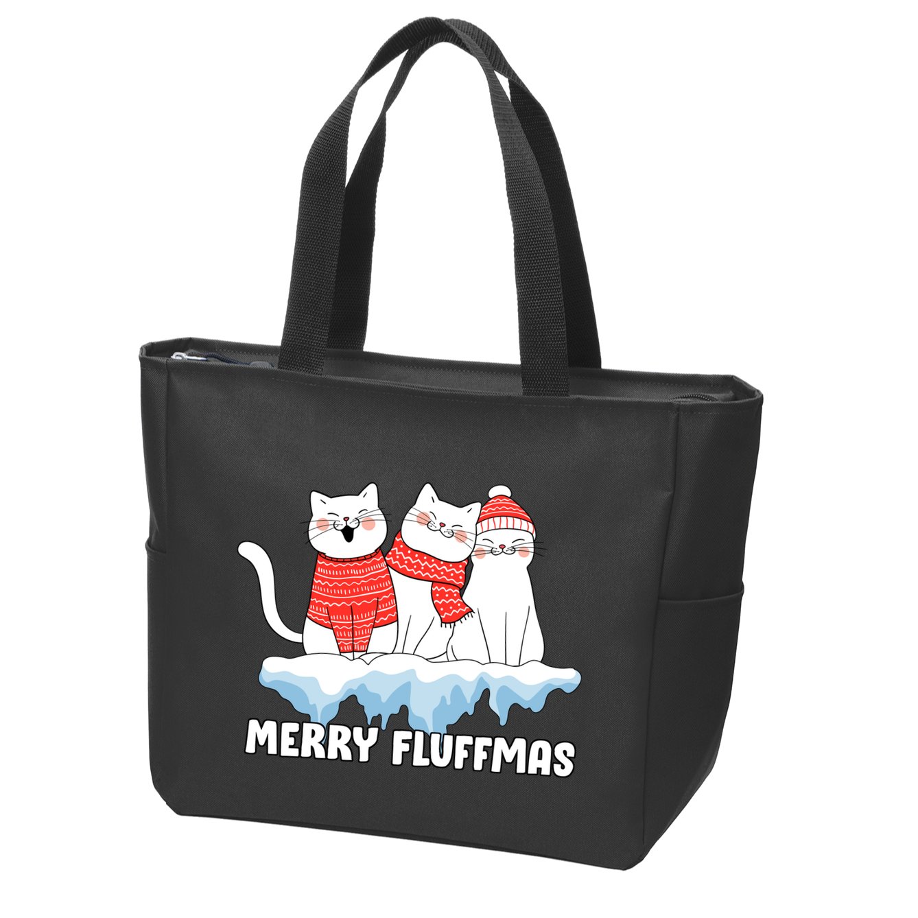 Merry Fluffmas Christmas Zip Tote Bag