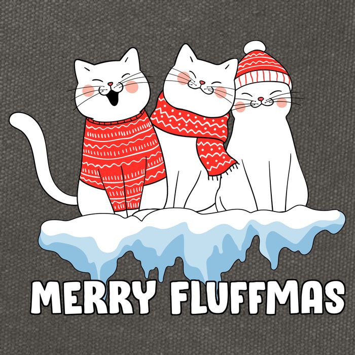 Merry Fluffmas Christmas Cotton Canvas Backpack