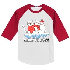 Merry Fluffmas Christmas Kids Colorblock Raglan Jersey