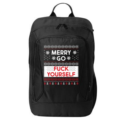 Merry Go F*ck Yourself Ugly Christmas Sweater City Backpack