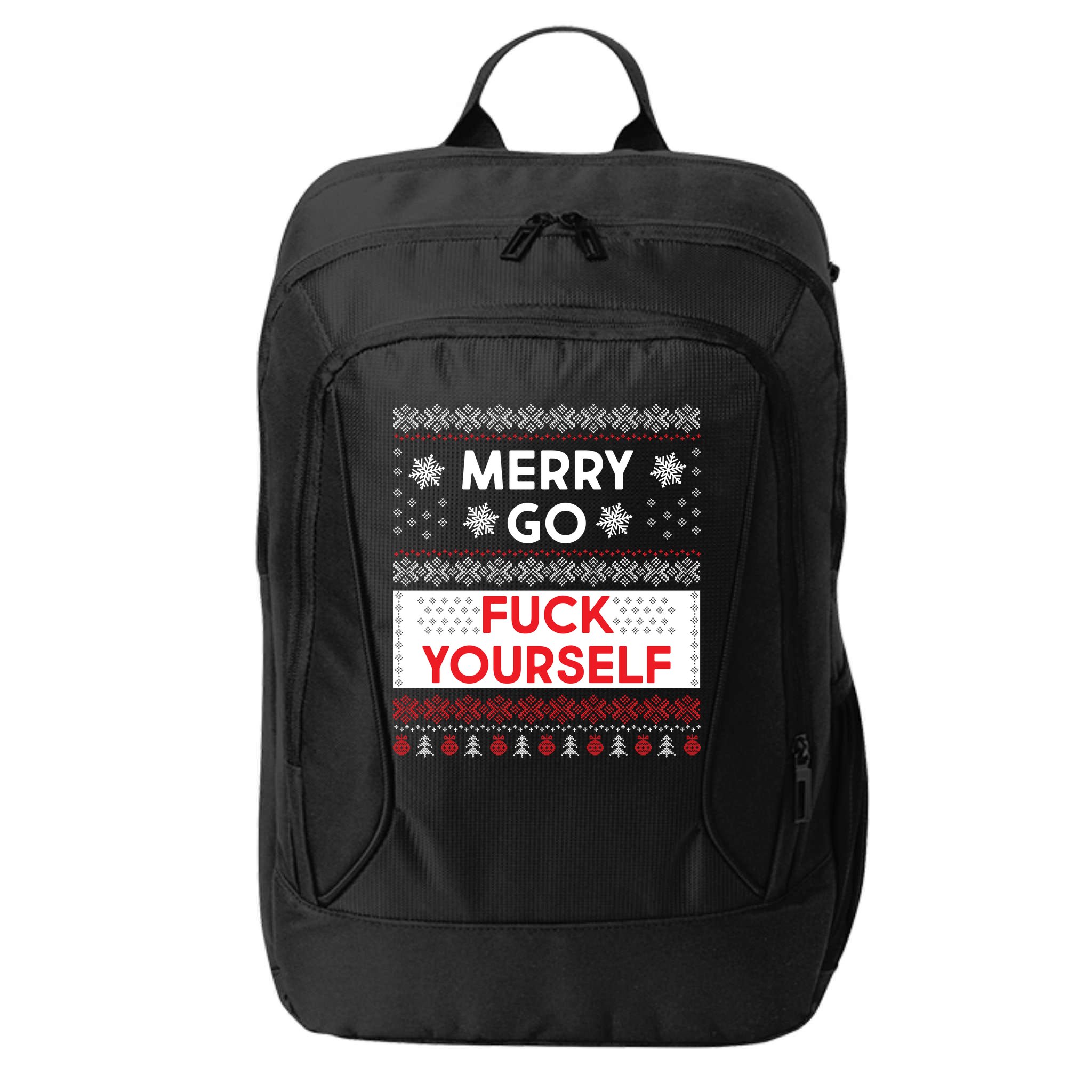 Merry Go F*ck Yourself Ugly Christmas Sweater City Backpack