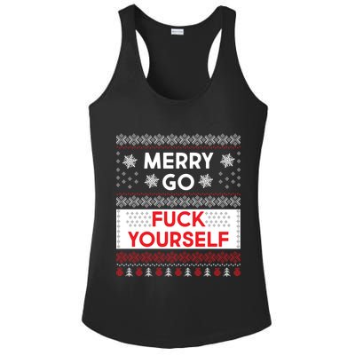 Merry Go F*ck Yourself Ugly Christmas Sweater Ladies PosiCharge Competitor Racerback Tank