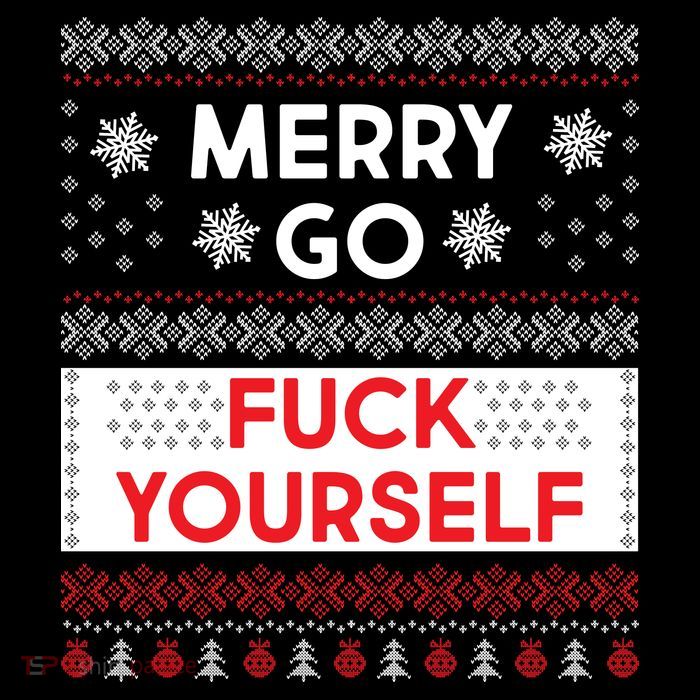 Merry Go F*ck Yourself Ugly Christmas Sweater Cropped Pullover Crew