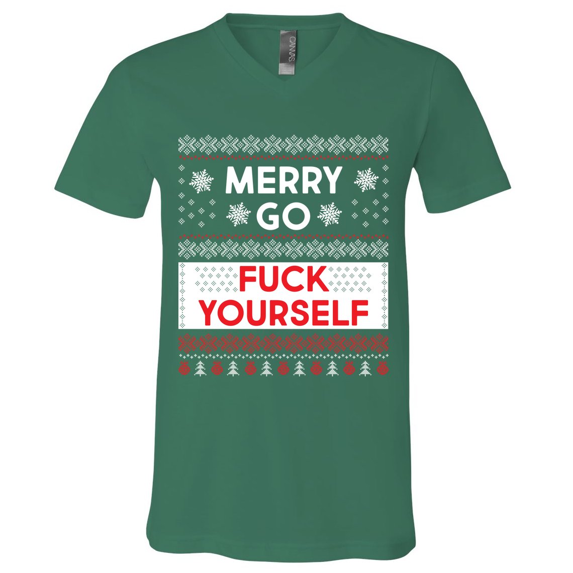 Merry Go F*ck Yourself Ugly Christmas Sweater V-Neck T-Shirt
