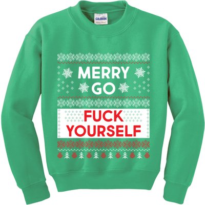 Merry Go F*ck Yourself Ugly Christmas Sweater Kids Sweatshirt