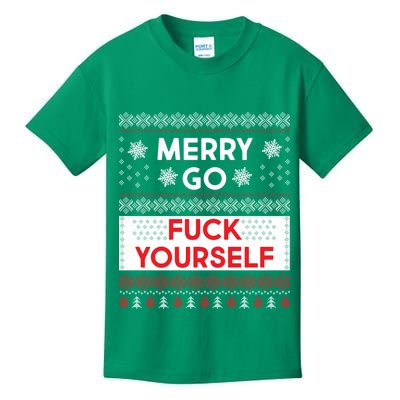 Merry Go F*ck Yourself Ugly Christmas Sweater Kids T-Shirt