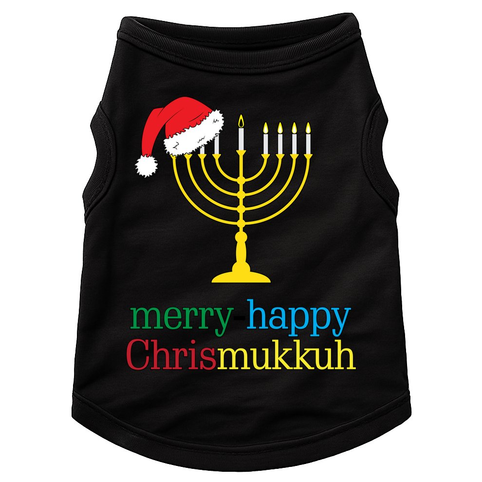 Merry-Happy Chrismukkah Doggie Tank