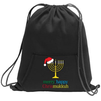 Merry-Happy Chrismukkah Sweatshirt Cinch Pack Bag