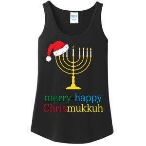 Merry-Happy Chrismukkah Ladies Essential Tank