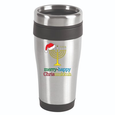 Merry-Happy Chrismukkah 16oz Travel Tumbler