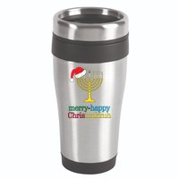 Merry-Happy Chrismukkah 16oz Travel Tumbler