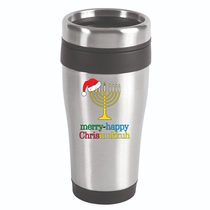 Merry-Happy Chrismukkah 16oz Travel Tumbler