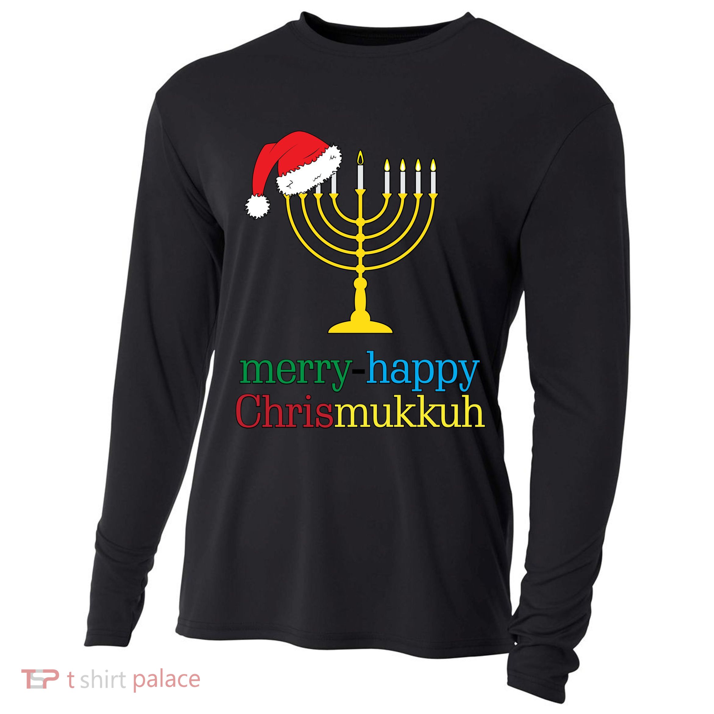 Merry-Happy Chrismukkah Cooling Performance Long Sleeve Crew
