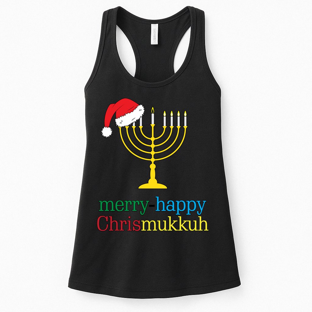Merry-Happy Chrismukkah Womens Tank Top