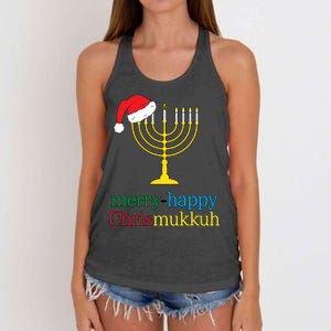 Merry-Happy Chrismukkah Women's Knotted Racerback Tank