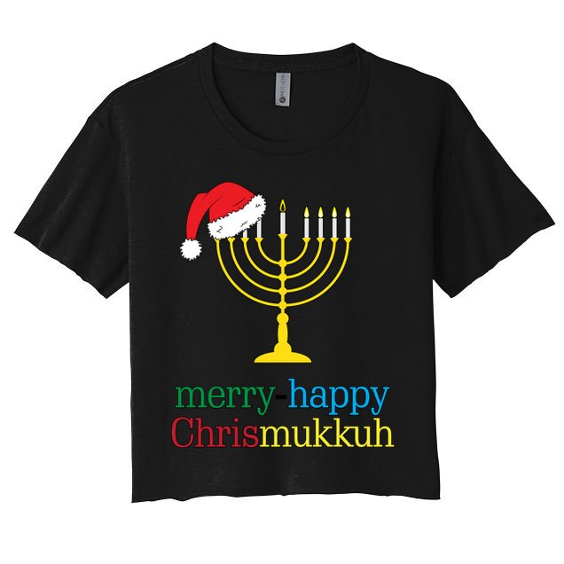 Merry-Happy Chrismukkah Crop Top