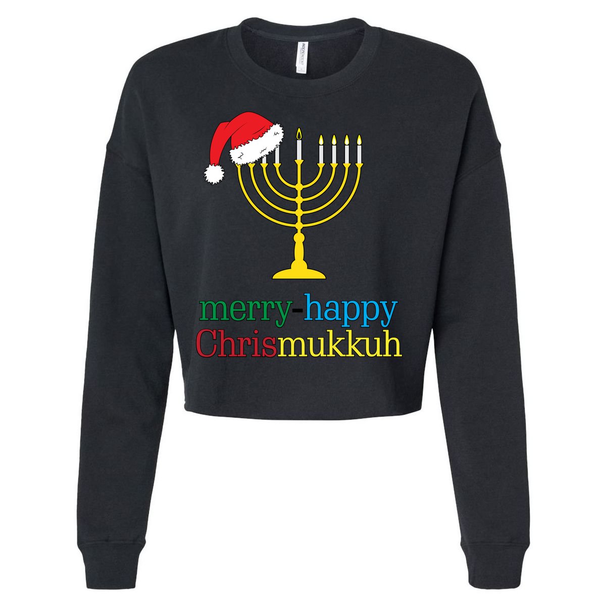 Merry-Happy Chrismukkah Cropped Pullover Crew