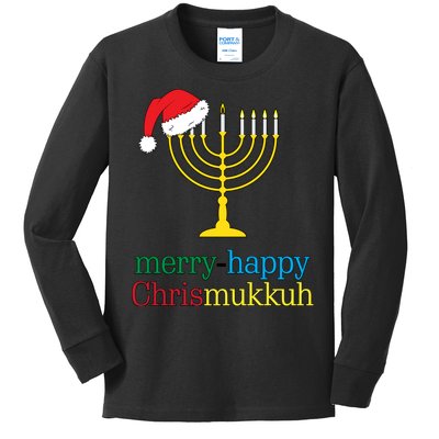 Merry-Happy Chrismukkah Kids Long Sleeve Shirt