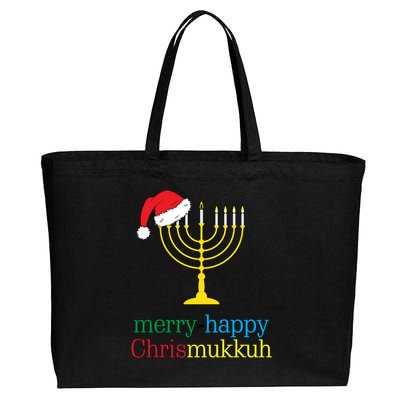 Merry-Happy Chrismukkah Cotton Canvas Jumbo Tote