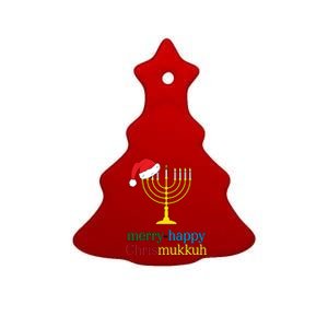 Merry-Happy Chrismukkah Ceramic Tree Ornament